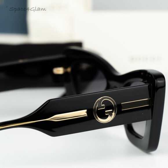 Gucci Women Sunglasses Black Crystal Grey Gradient Butterfly GG1552S 001 NEW - Picture 6 of 10